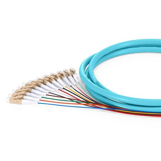 Pigtail colores 12f mm om3 lc-upc simplex 1m
