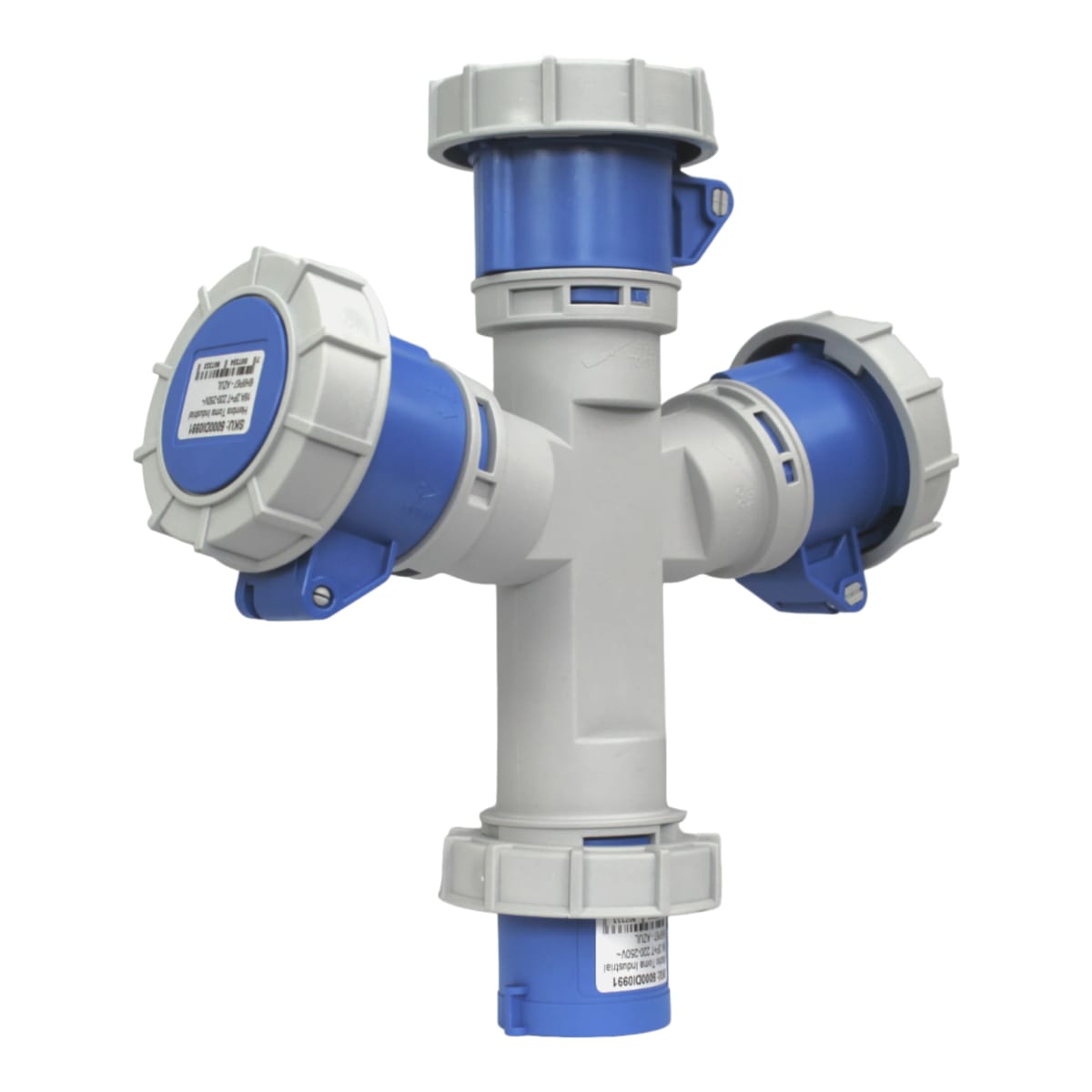ENCHUFE DERIVACION 1 MACHO X 3 HEMBRA 1P+N+T 16A IP67